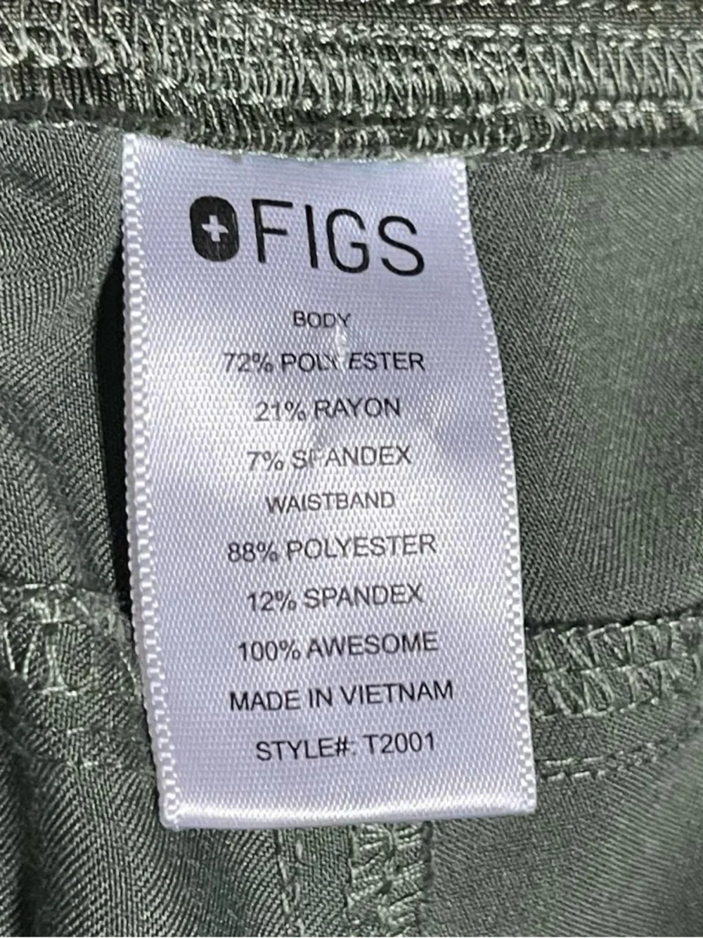 Figs Axim Cargo Scrub Pants Green Item T2001 Men’s XXL Hospital Medical Scrubs